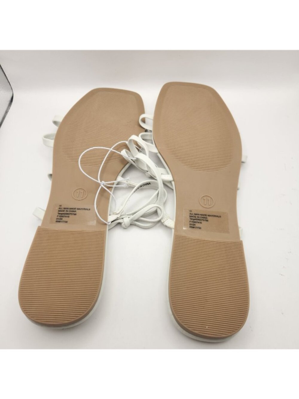 Wild Fable White Sandal Strappy Bows Mule Flats Womens US 11 NEW - Picture 6 of 6